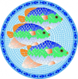 Large Mosaic Tropical Fish