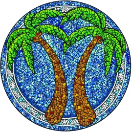 Large Mosaic Palm Trees