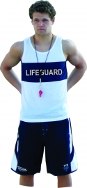 Lifeguard Poly Singlet w/ Red Panel